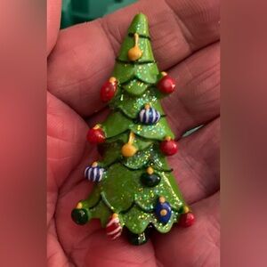 Vintage Acrylic Christmas Tree Brooch
